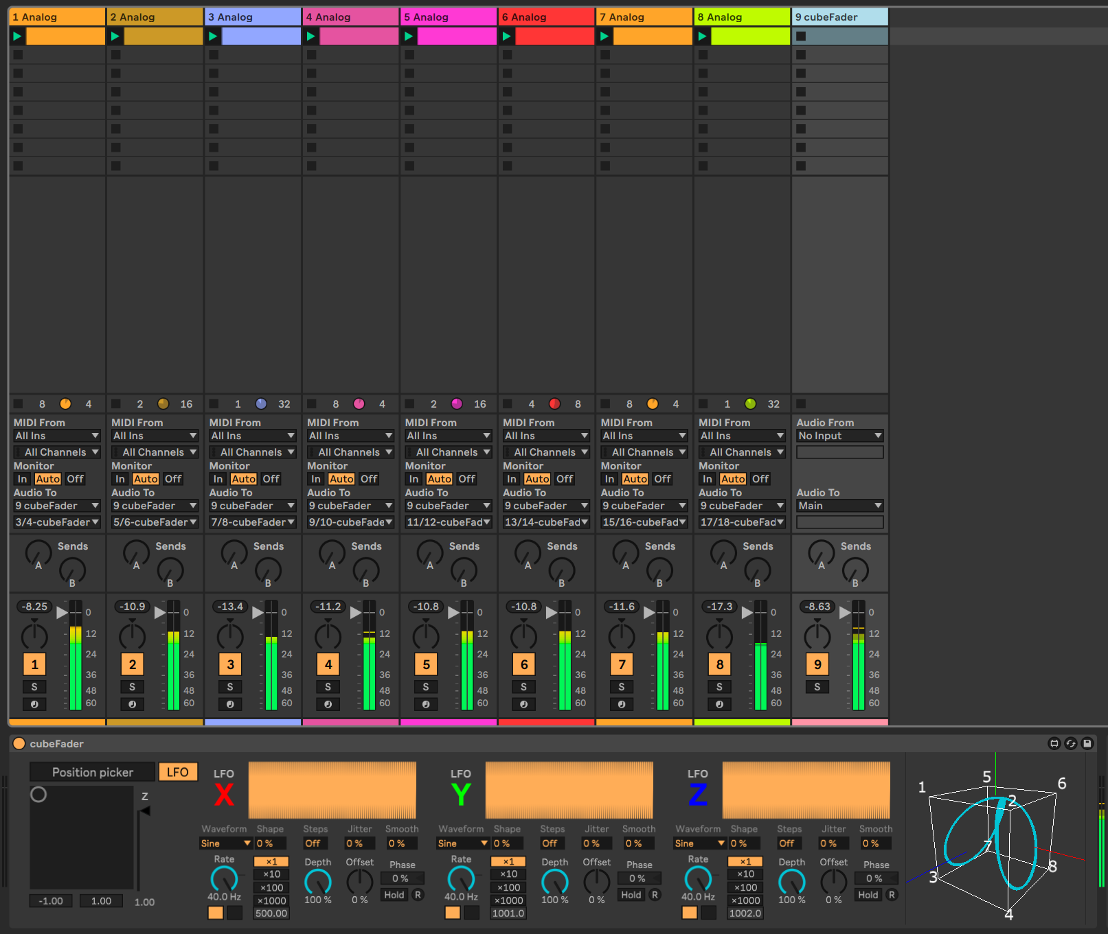 Screenshot of cubeFader